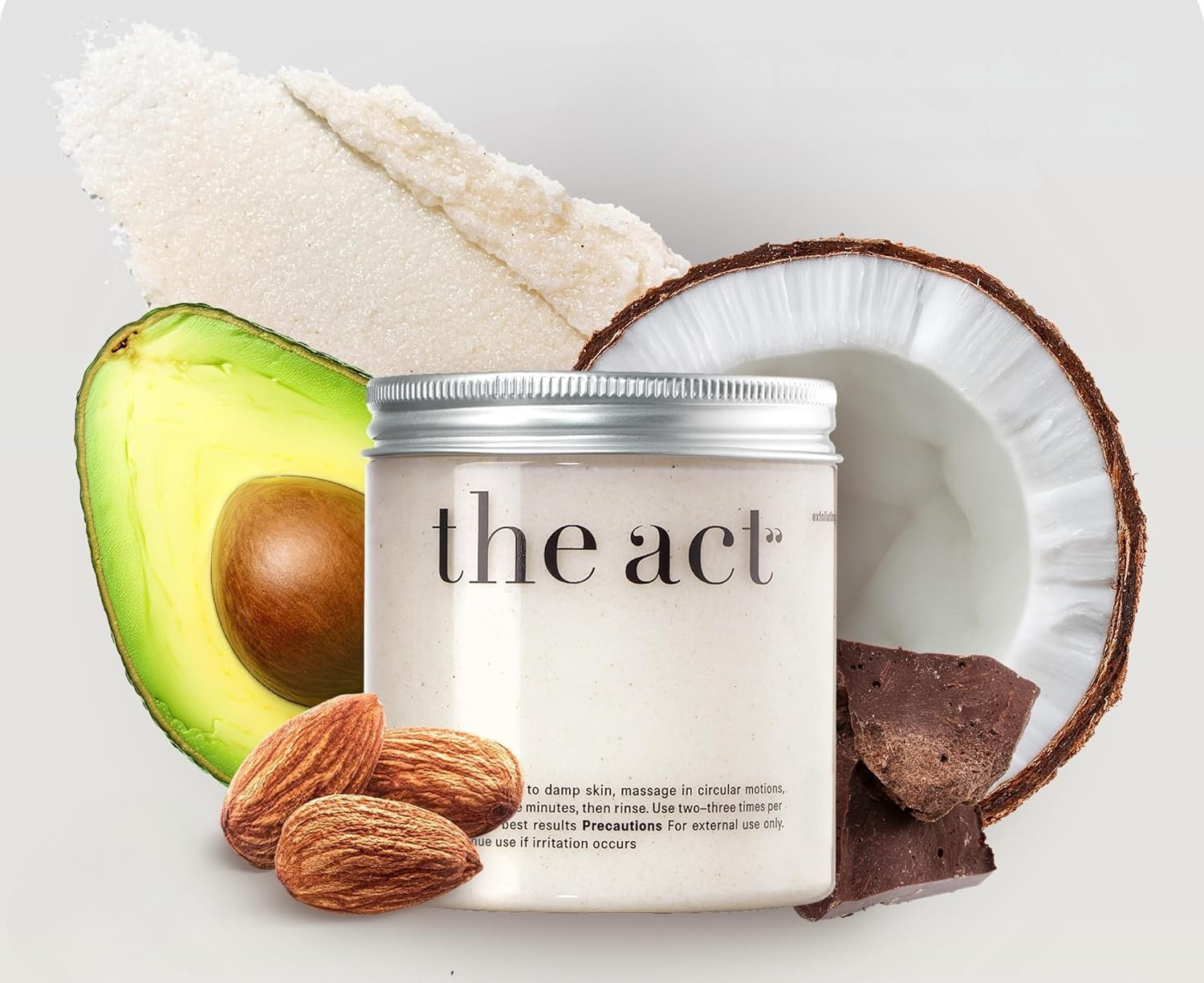 Отшелушивающий бальзам для тела The Act Exfoliating Sea Salt & Coconut с морской солью и кокосовым маслом для глубокого питания и мягкости. 